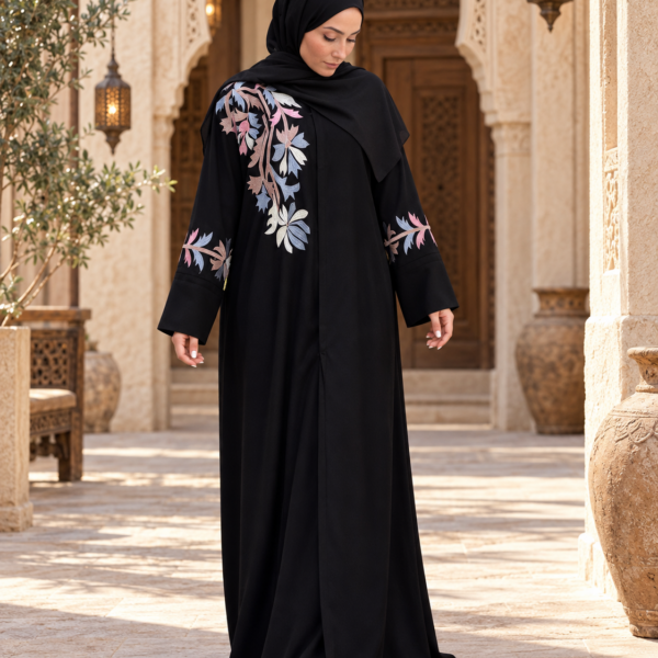 elegante abaya im orientalischen innenhof 1