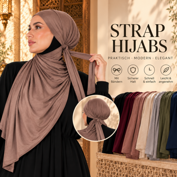 elegante strap hijabs in warmen farbtönen